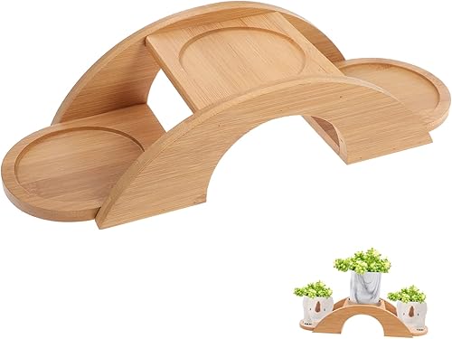 Healvian Soporte de madera para macetas de interior, para suculentas, mini plantas suculentas, estante para plantas en maceta, estante para flores,