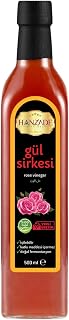 Hanzade Bitkisel Gül Sirkesi 500 ML Doğal Fermantasyon İçilebilir Katkısız Cam Şişe