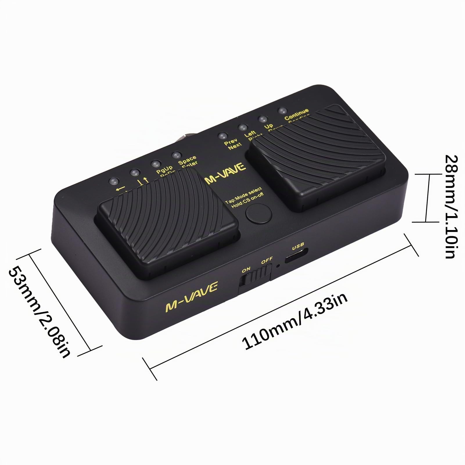 Btuty Pédale de contrôle intelligente sans fil rechargeable MIDI Page Turner Pédale Music Sheet Turner Contrôle MIDI sans fil BT Spectrum Flipper Controller Connexion BT