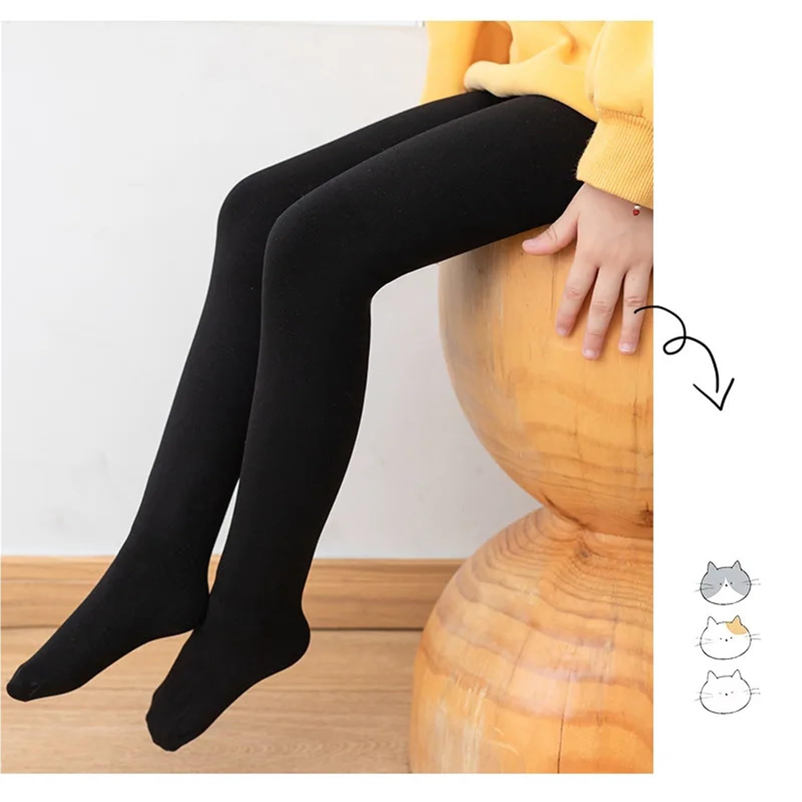 Children's Cashmere Tights, Thicken Warm Pantyhose for Kids, Soft Cotton & Polyester Leggings for Girls(Skin,XXL 11-14Yrs)