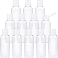 TRENDBOX 12-Pack 2oz Flip Top Travel Bottles for Shampoo, Lotion, Soap - BPA-Free PET Plastic, Leak-Resistant