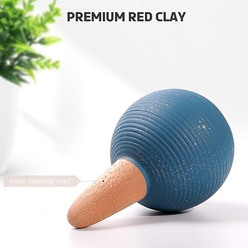 Miniatura 4 de Juego de 4 globos de riego automático de terracota de 14 onzas para plantas en maceta, bombillas de riego con tapones de corcho, picos de riego