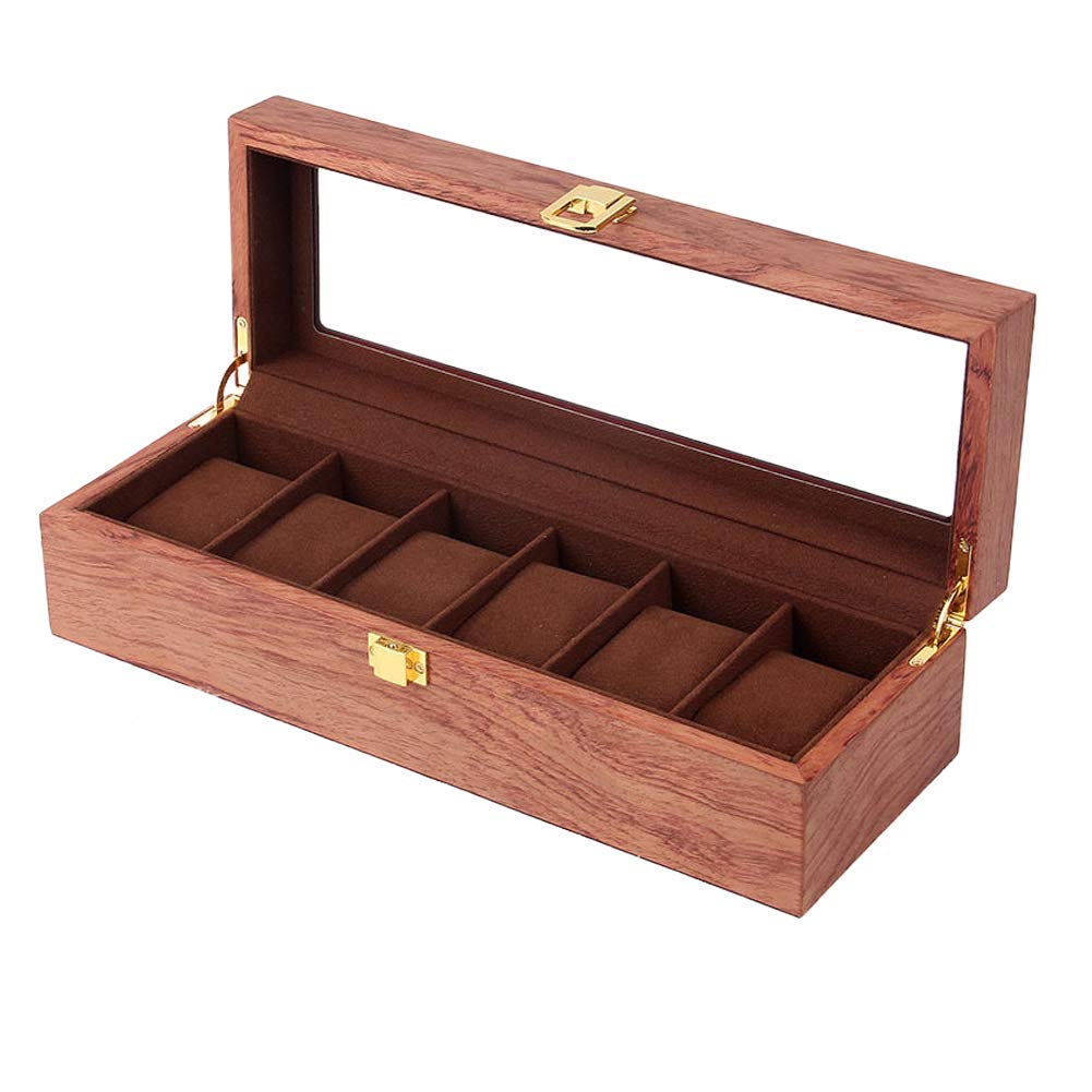 Boîte de rangement de montre en bois sur la commode de votre chambre