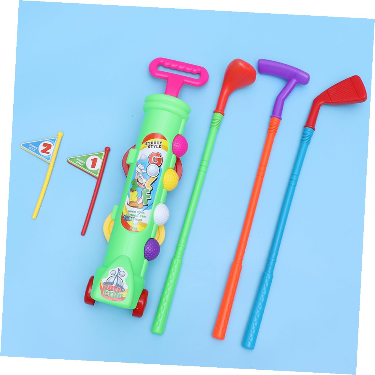 SOIMISS 2 set Giochi Educativi Golf per Plastica Verde Giocattoli Sportivi per Attività Indoor e Outdoor Divertimento Famiglia e Sviluppo Motorio per Ragazzi e Ragazze
