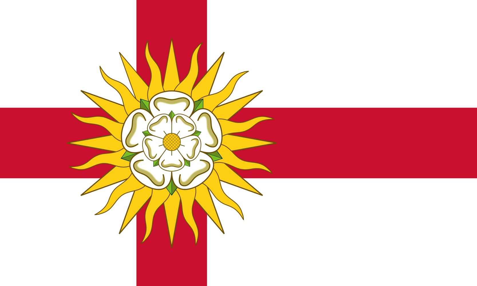 Drapeau West Riding of Yorkshire grand format paysage pour mât