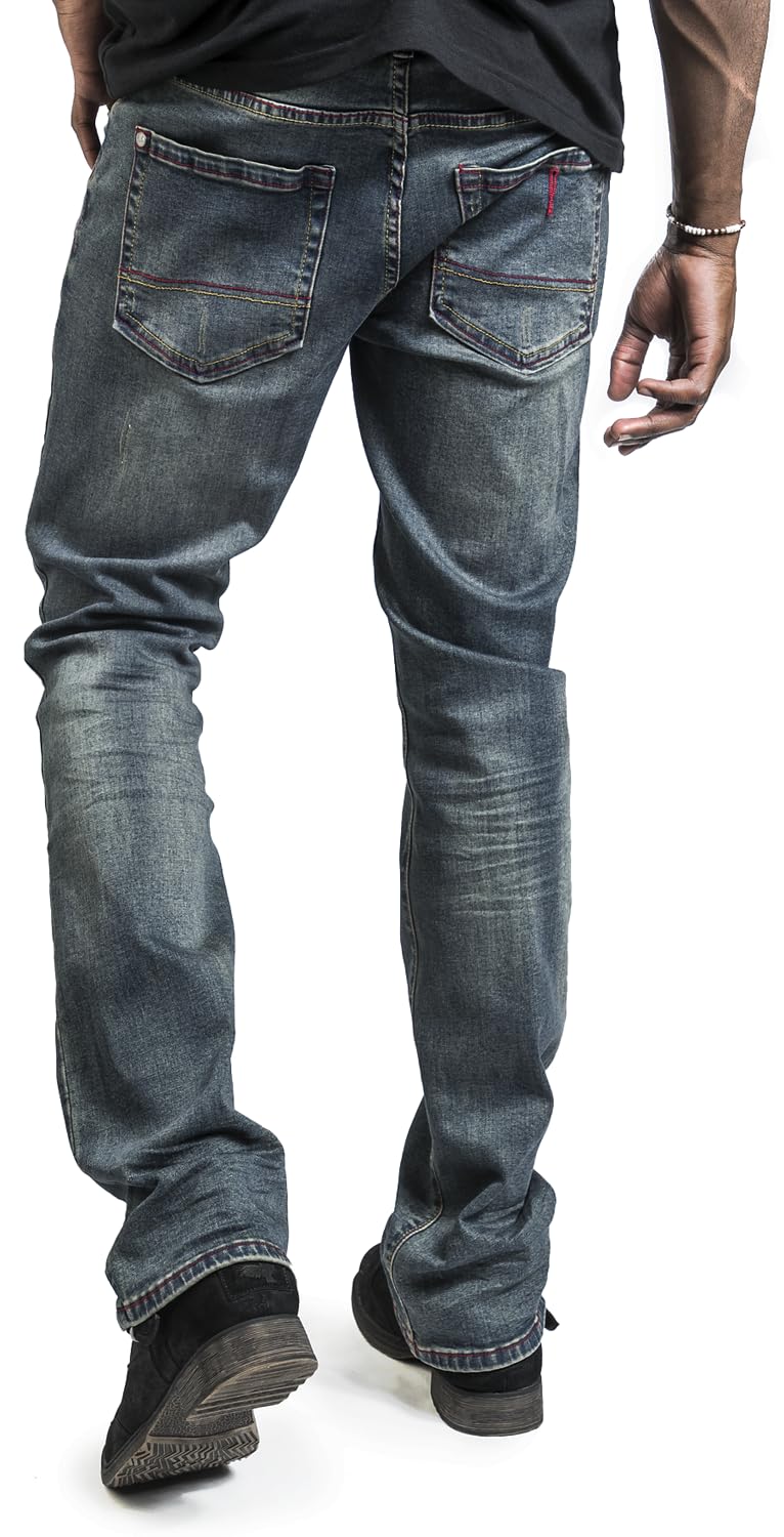 Black Premium by EMP Herren Blaue Jeans mit Stonewashed-Look, Destroyed-Effekten und praktischen 5-Pocket-Taschen