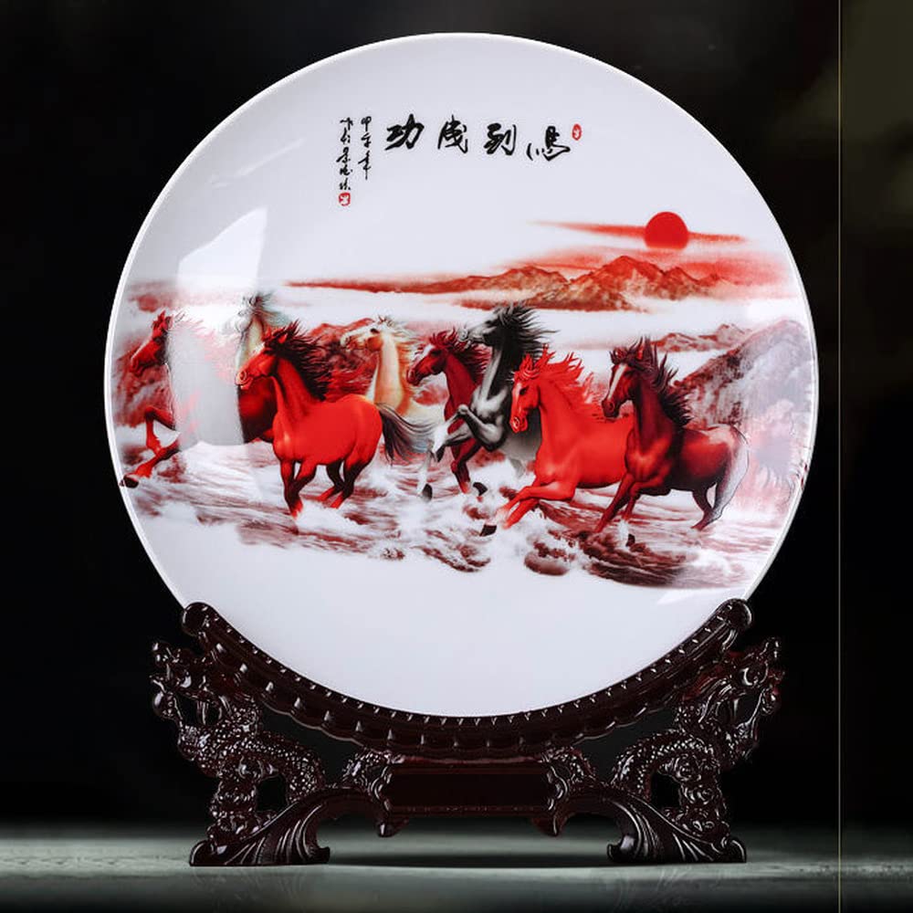 Platos de cerámica decorativos Jingdezhen de 10,2 pulgadas para pared de salón chino