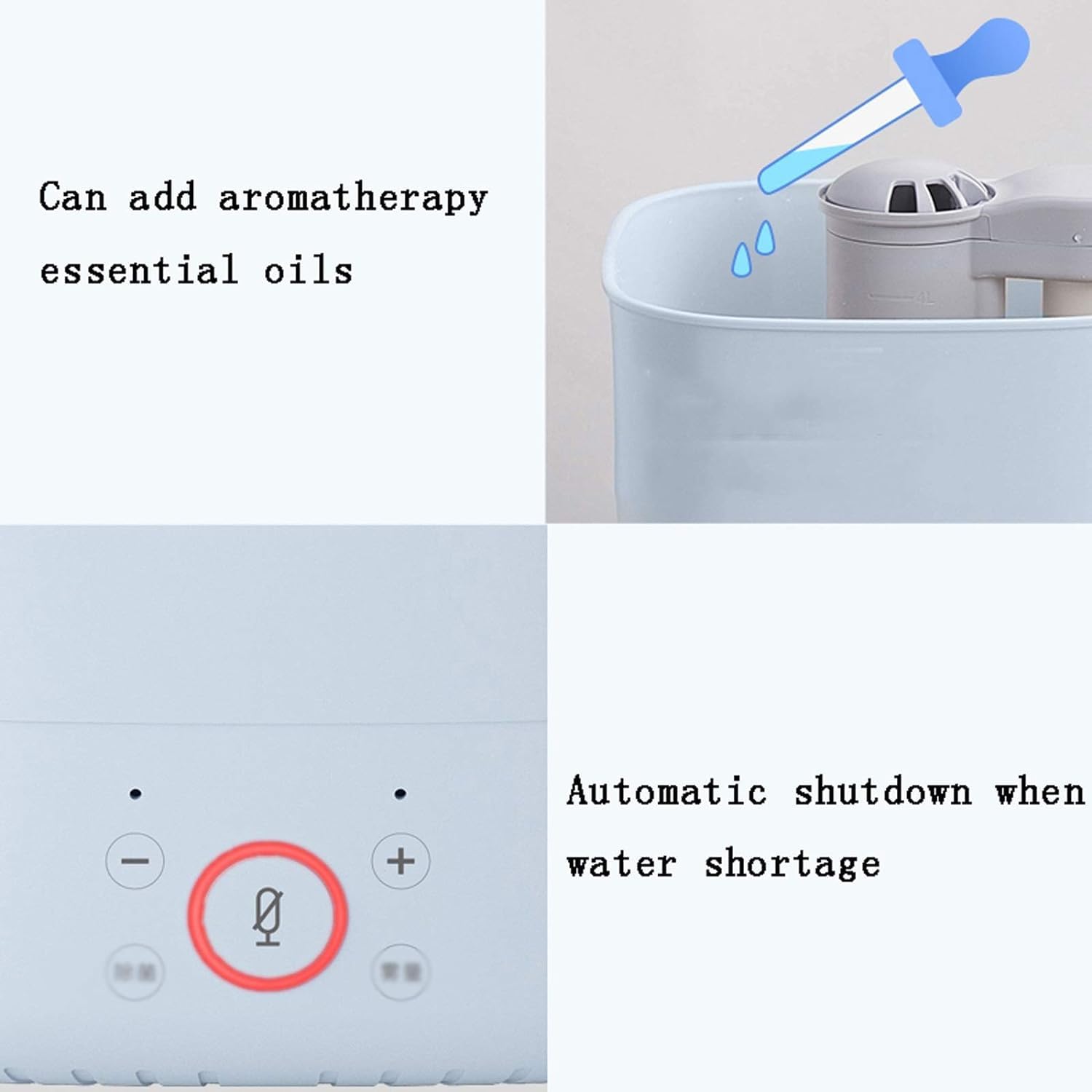 Humidificadores Difusor De Aceite Esencial Grande, Difusor De Aromaterapia Humidificador De Aire Silencioso, Apagado Automático Sin Agua