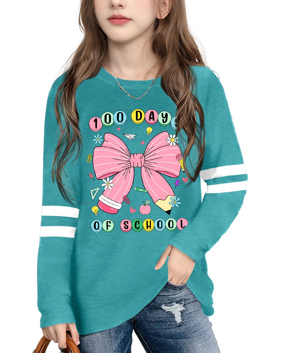 100 Days of School Shirt Kids：Happy 100 Day Shirts Boys Girls School-Day Tshirts Cute Graphic Tee Tops 4-12y