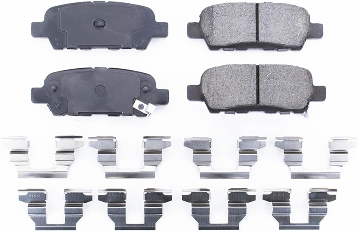 PowerStop Rear Brake Pads For Infiniti FX35 2003-08 |FX37 2013 |FX45 2003-08 | Nissan Altima 2002-06| Altima 2010-25| Maxima 2004-14 - Z17 Ceramic Brake Pads With Installation Hardware, 17-905