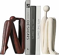 SZGYCSM Thinker Statue Resin Bookends for Heavy Books - Modern Abstract Decorative Shelf Ornaments for Office & Library
