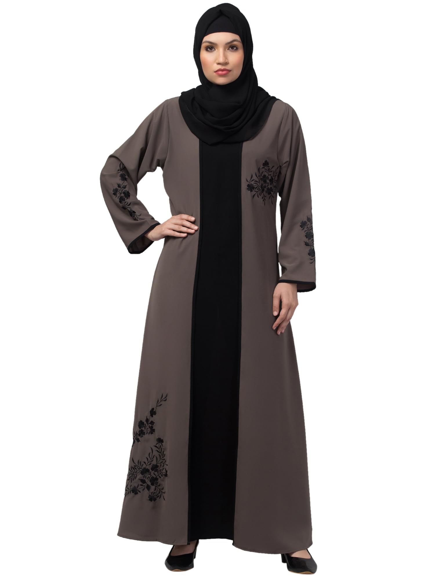 women latest leyered embroidered long lenth shrug style abaya burkha-picture-55