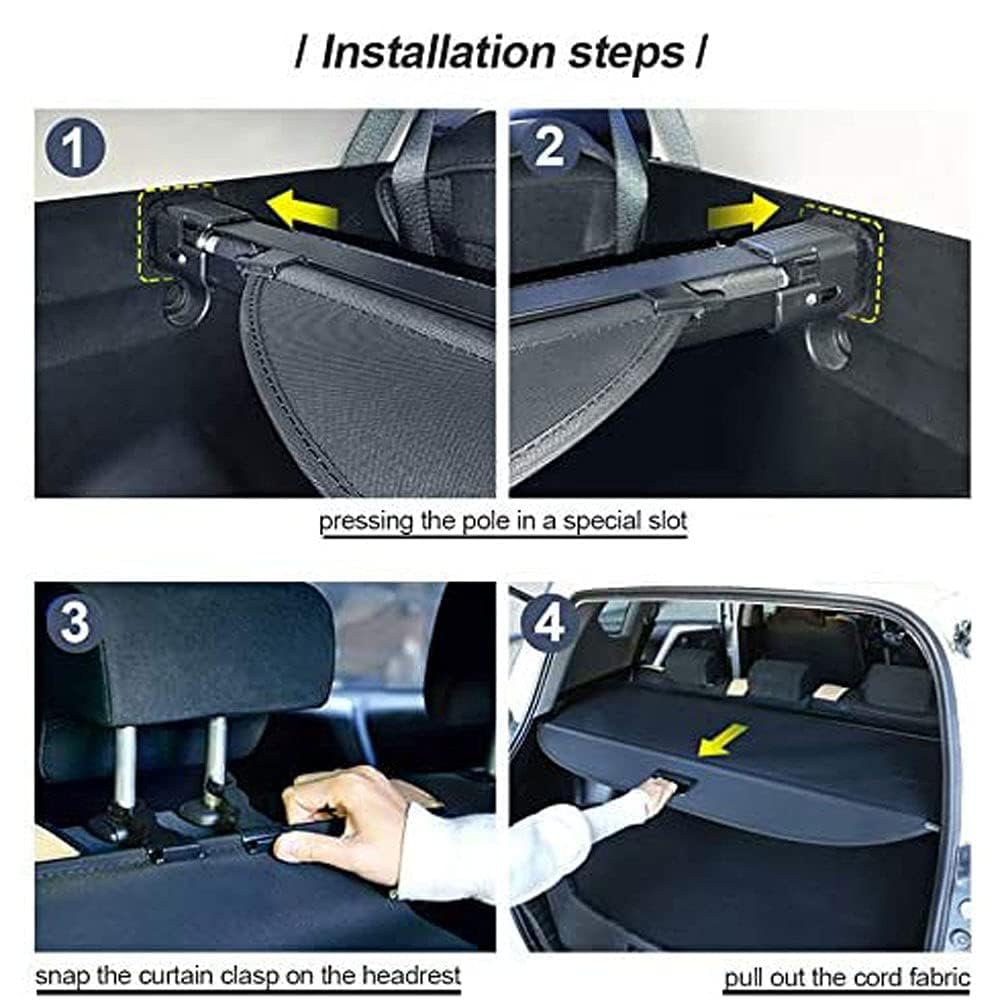 Voiture Étagère Coffre Arrière Rétractable,pour Hyundai Santa Fe 2019-2023 Cache Bagages Housse Colis Cargo Rangement Partition Bouclier Couverture
