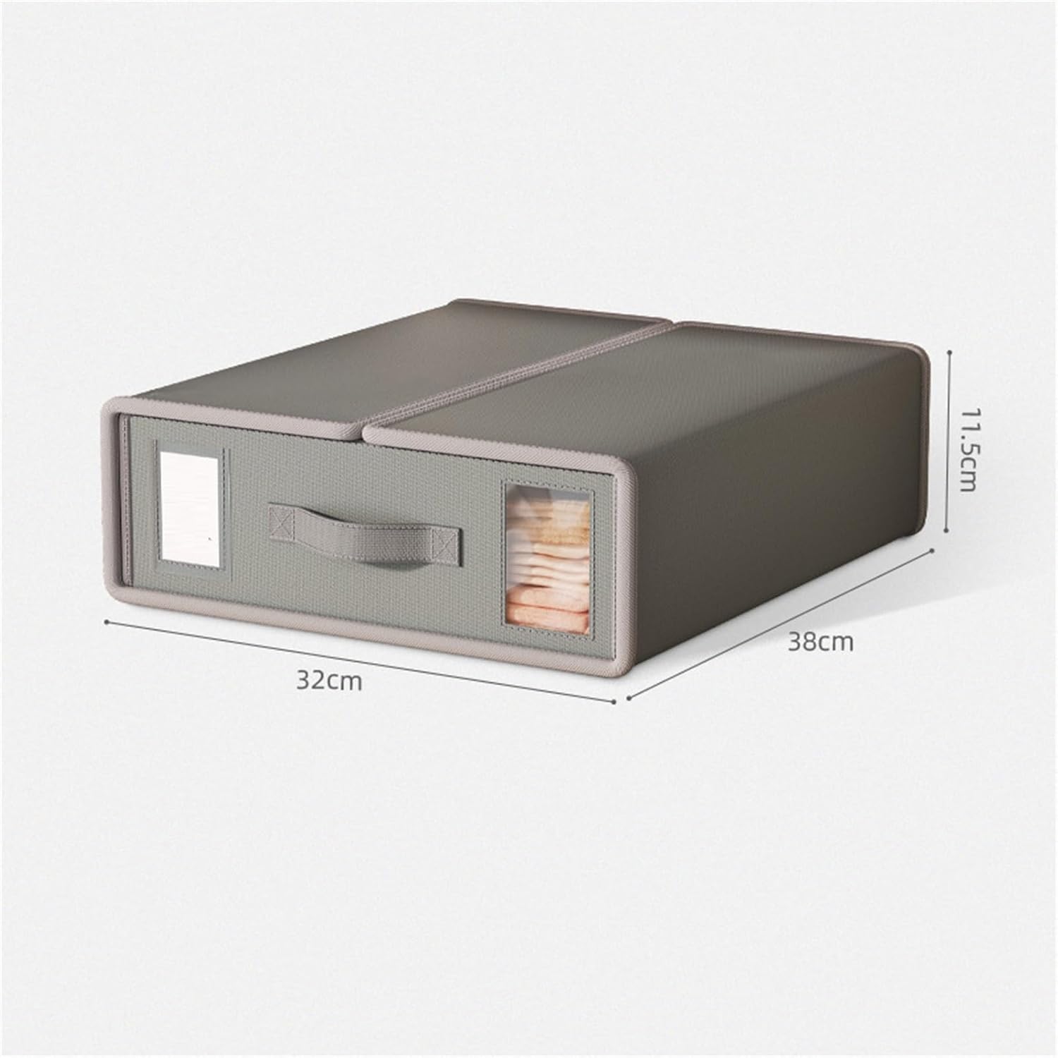 Foldable Bed Sheet Storage Organizer – Large Linen Closet Cube with Clear Window for Bedding, Towels & Clothes – Durable Fabric Storage Box for Home, RV & Moving