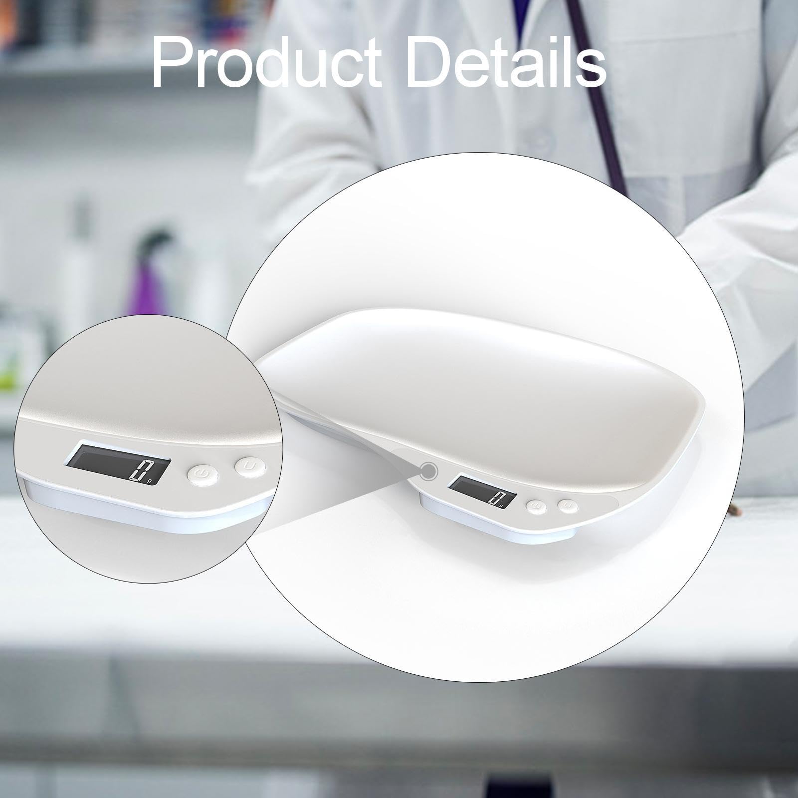 Digital para Mascotas, Báscula Electrónica para Pesar Alimentos, Báscula de Cocina para Hornear.