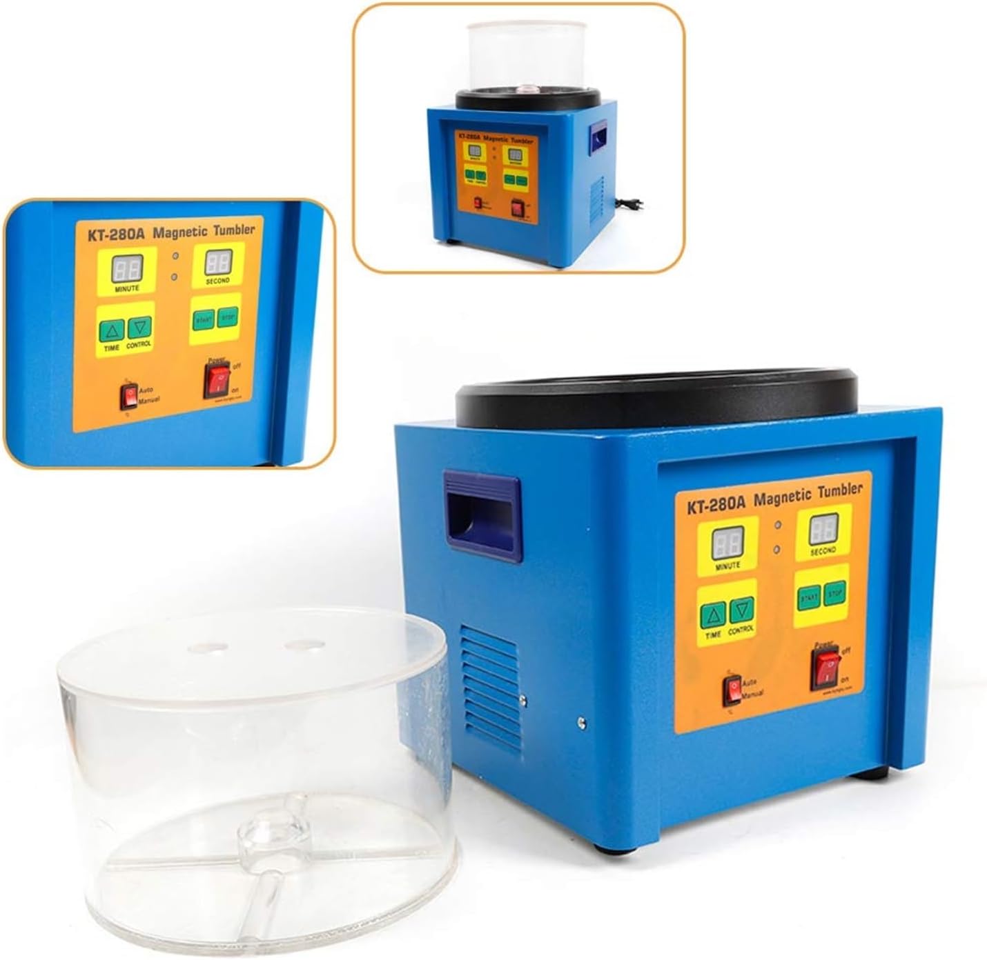 宝石研磨機、 KT-280A 磁気タンブラーフィニッシャージュエリーポリッシャー仕上げ機デジタルディスプレイ &amp; タイマー