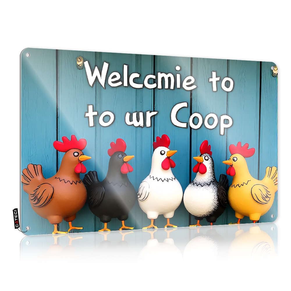 Metal Gorgeous Vintage Poster - Welcome To Our Coop. Rustic Wall Art Graduation Gift Easy Hang For Kitchen Bar(30X40CM)