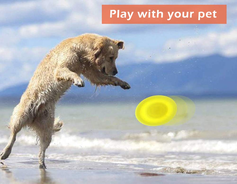 Mini frisbee, 3 szt. silikonowy krążek grawitacyjny, do zabawy dla psów, dla dorosłych i dzieci, kolor żółty/czerwony/pomarańczowy