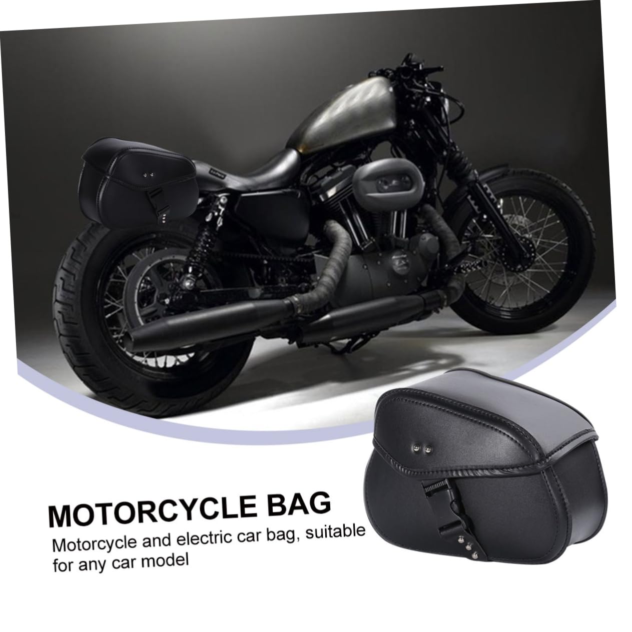 Borsello Moto in Pelle Pu Doppio Tasche Spaziosi Design Elegante per Attività Esterne