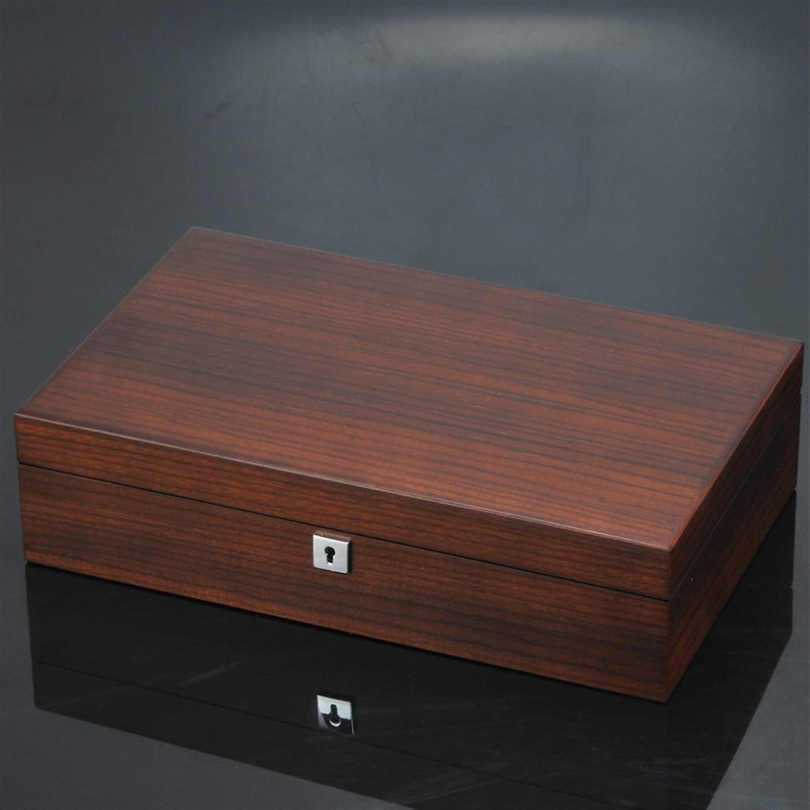 Uhrenbox, 12 Fächer, Holz-Uhren-Organizer mit Schloss, Luxus-Uhrenhalter, Holz-Schmuck-Geschenketui, Aufbewahrungsboxen, Uhren-Organizer für Aufbewahrung und Präsentation (Farbe: Gelb)