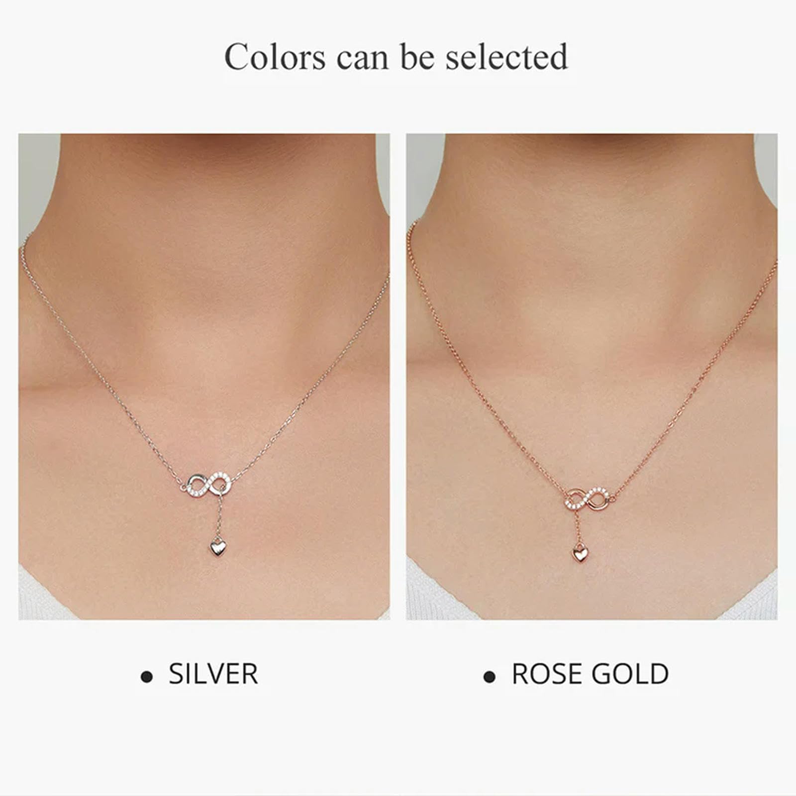YXWYXWA 925 Sterling Silber Infinity Anhänger Halsketten für Immer lieben Halskette für Frauen Geschenk feinen Schmuck