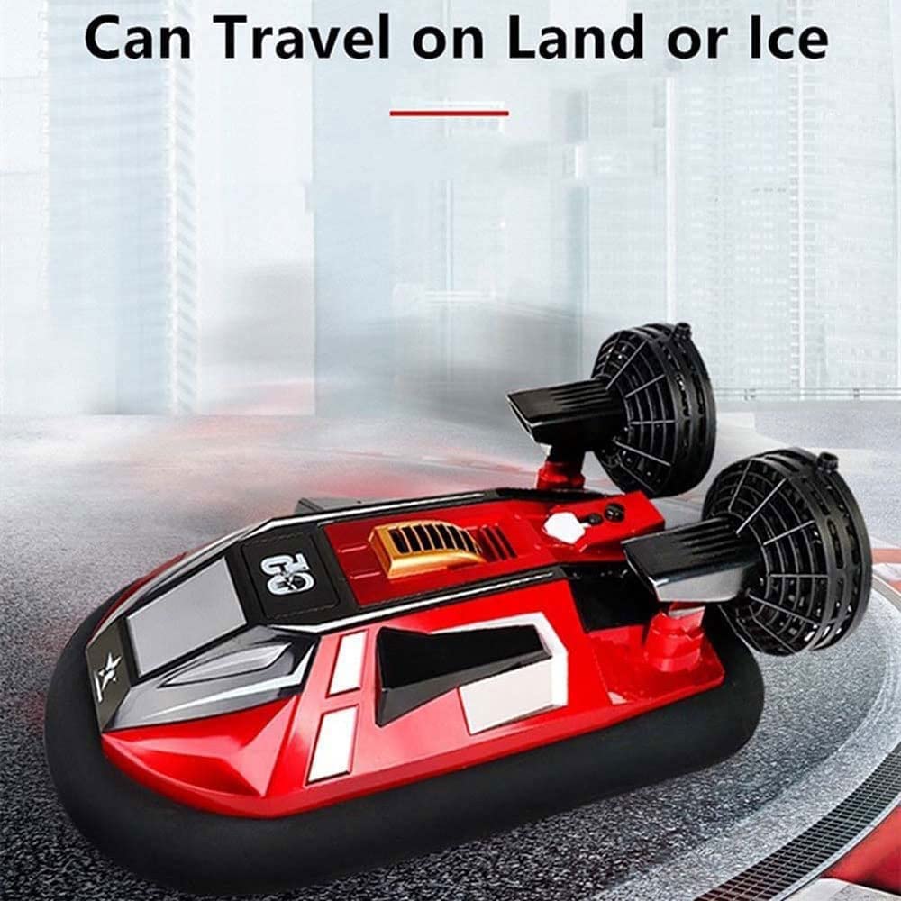 WOLWES RC-Boot Amphibisches Ferngesteuertes Hovercraft, 2,4-GHz-RC-Fahrzeug, Wasserland-Hochgeschwindigkei S-RC-Schiff, Wasserdichtes RC-Boot-Stunt-Elektrospielzeugauto, Kindergeburtstagsgeschenk