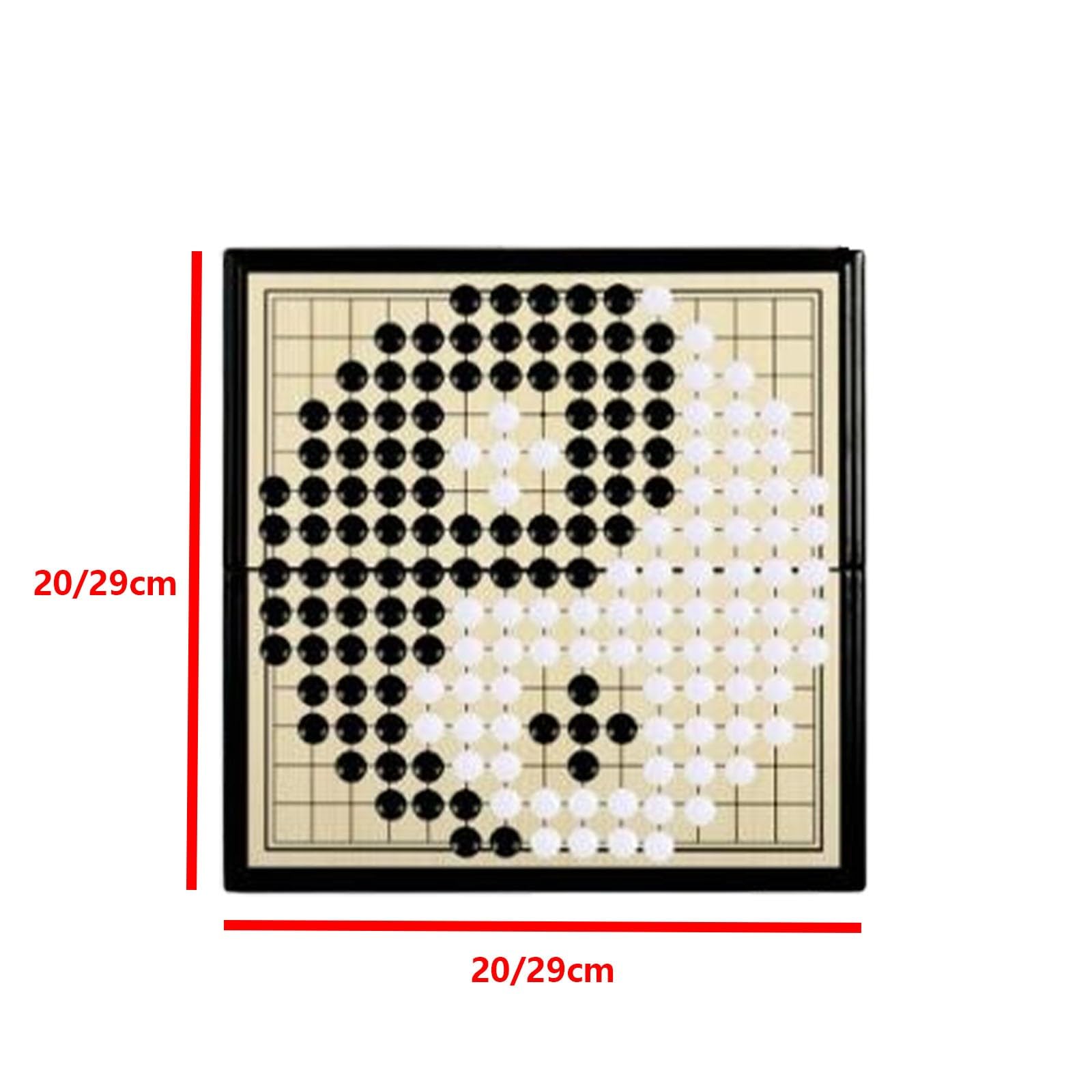 Jeu de Go magnétique Portable, Plateau Pliable 20 x 20 cm avec 361 Pierres convexes Simples pour débutants et 2 Joueurs(Go,20 * 20cm)