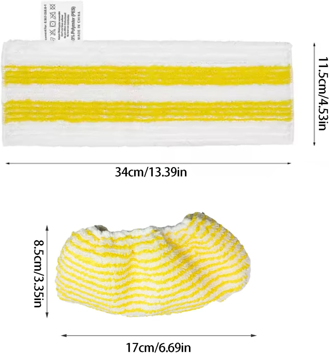Microfiber Cloth Refill Set, White Striped Mop Pads for Household Floor and Nozzle Care Tasks At Home Microfiber Pad Refill Cloth Floor Nozzle Wipe Home Care Accessory
