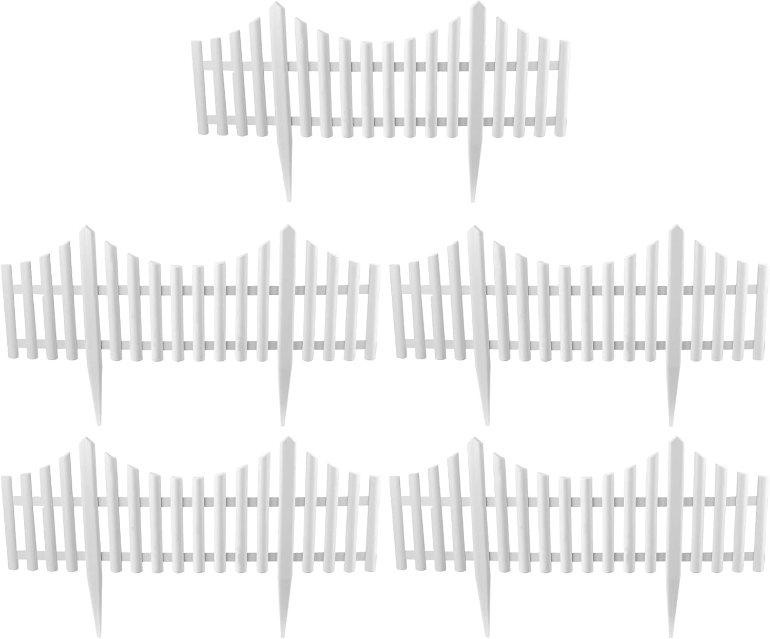5PCS Mini Fence PVC Garden Fence Garden Picket Fence White Edgings,Grass Lawn