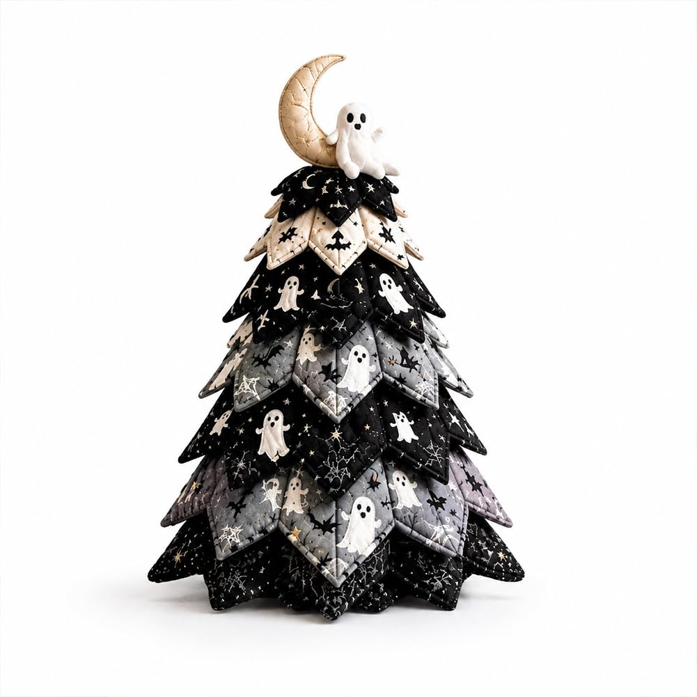 3D Quilted Halloween Tree Kit, DIY Patchwork Craft Beginner Sewing Kits