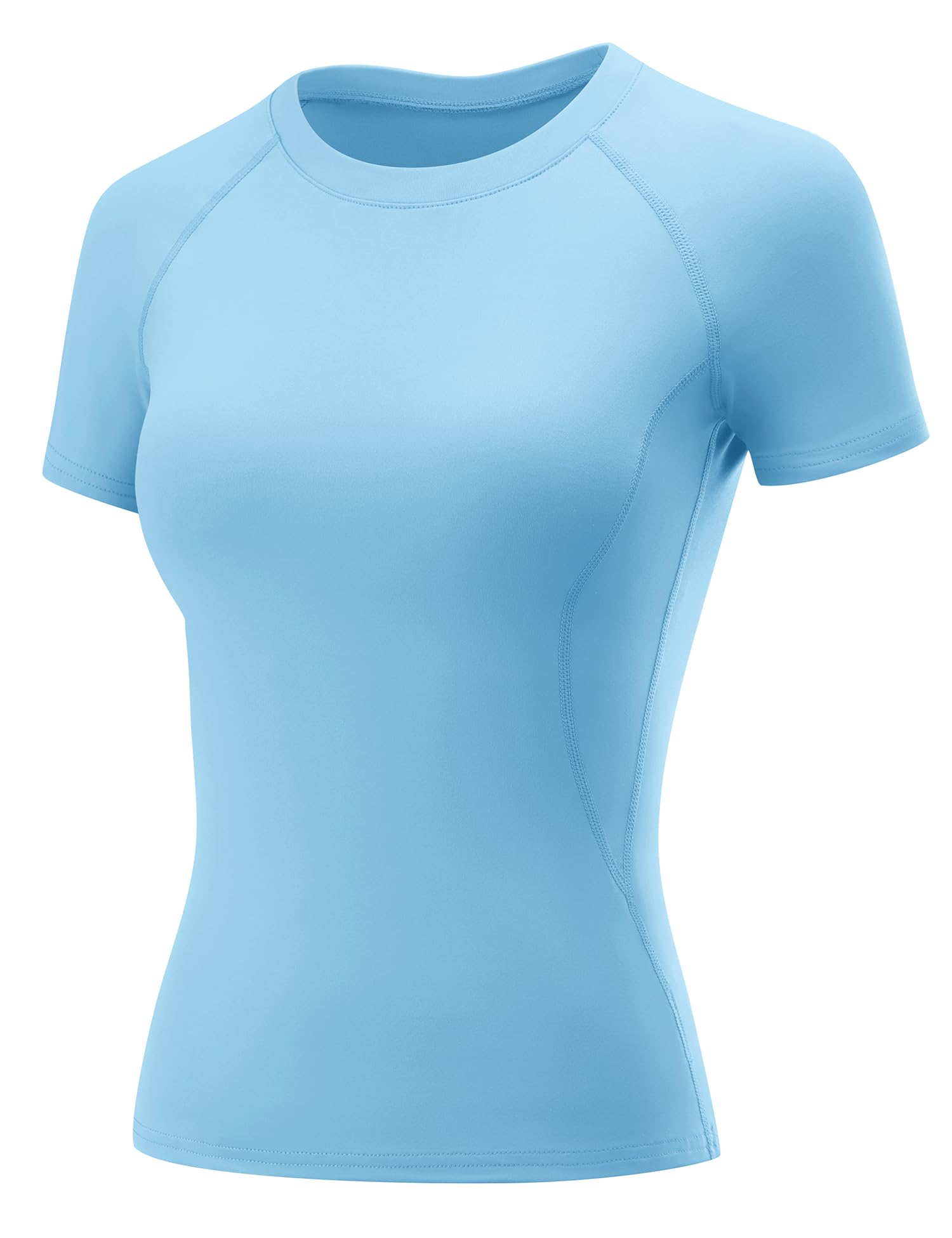 Rapbin T Shirt Damen Sport Top Gym Oberteil Yoga Rundhals Leicht Atmungsaktiv Sportshirt Workout Running Funktionsshirt Sommer Fitness Laufshirt