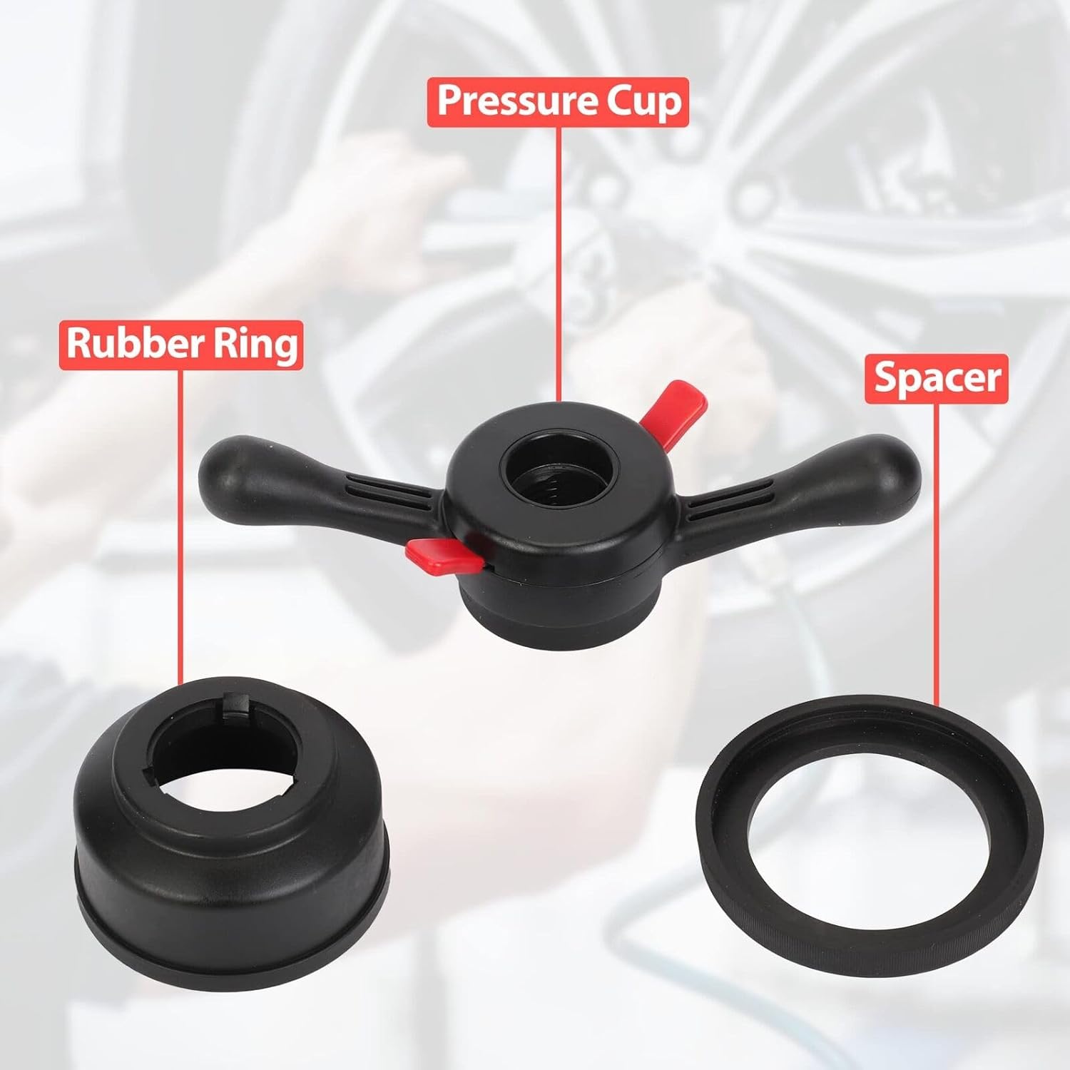 Auto Tire Balancer 36mm, Tire Release Black Plastic 3 Diameters Tire Change Nut Tire Change Wheel Balancer Part Accessories Replacement Tool (Inner Diameter 36mm, Pitch 3mm)