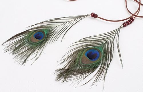 Miniatura 2 de jklcom pluma de pavo real diadema Weave headpieces Bohemia Tribal Indio Hippie Headpiece pelo decoración para Masquerade Fancy Dress Carnival