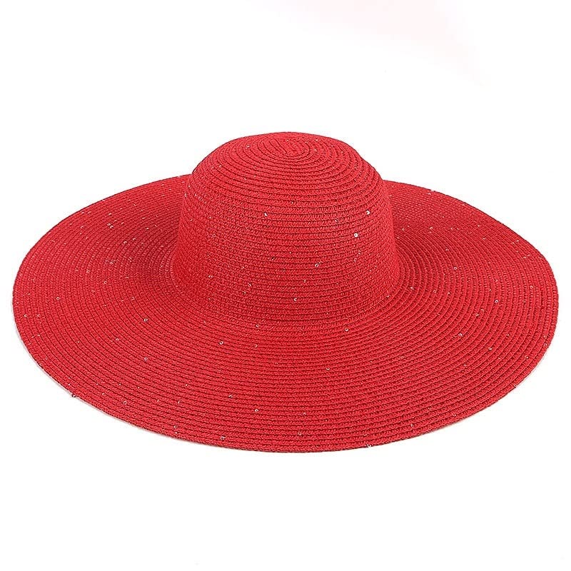 Cappello Parasole Cappello di Paglia Estivo Pieghevole for Donna Cappello da Spiaggia Largo Bordo Sole (Color : 19)