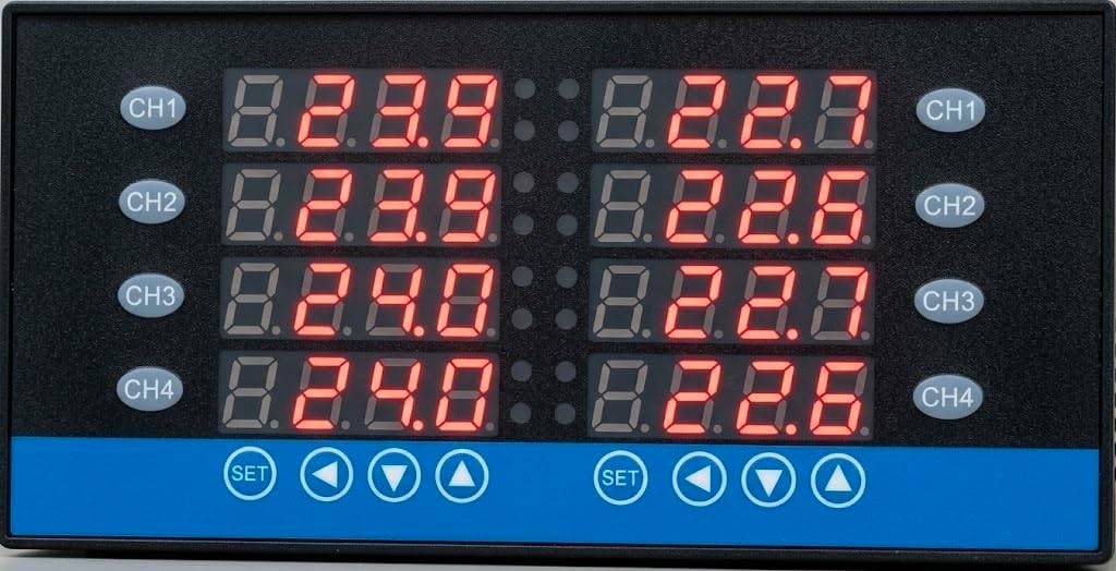 8 Zone Channel Temperature Controller Recorder Data Logger USB RS485 Relay Output 8 thermocouples