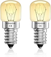 Aurahome E14 Salt Bulb, Oven Bulb 25W, Resistant to 300 Degrees, 150LM 2400k Bulb E14 for Fridge Warm White, AC220-240V
