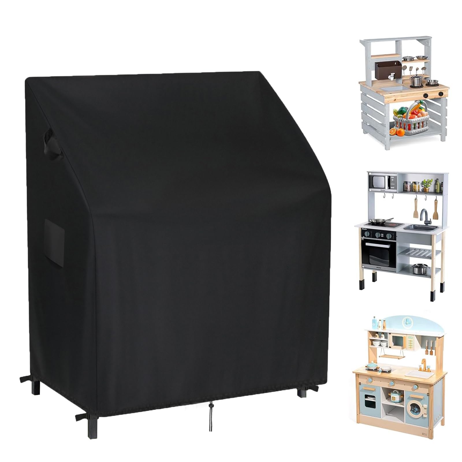 Wodoodporny pokrowiec na grilla z tkaniny 420D, trwały i odporny na promieniowanie UV, odporny na warunki atmosferyczne, do kuchni dziecięcej (91 x 37 x 87 cm) – wytrzymały pokrowiec na grilla