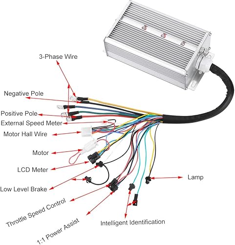 Miniatura 8 de Dilwe Controlador de velocidad de motor sin escobillas, controlador de motor sin escobillas sensible Kit de panel LCD para 36V/48V 1500W eléctrico