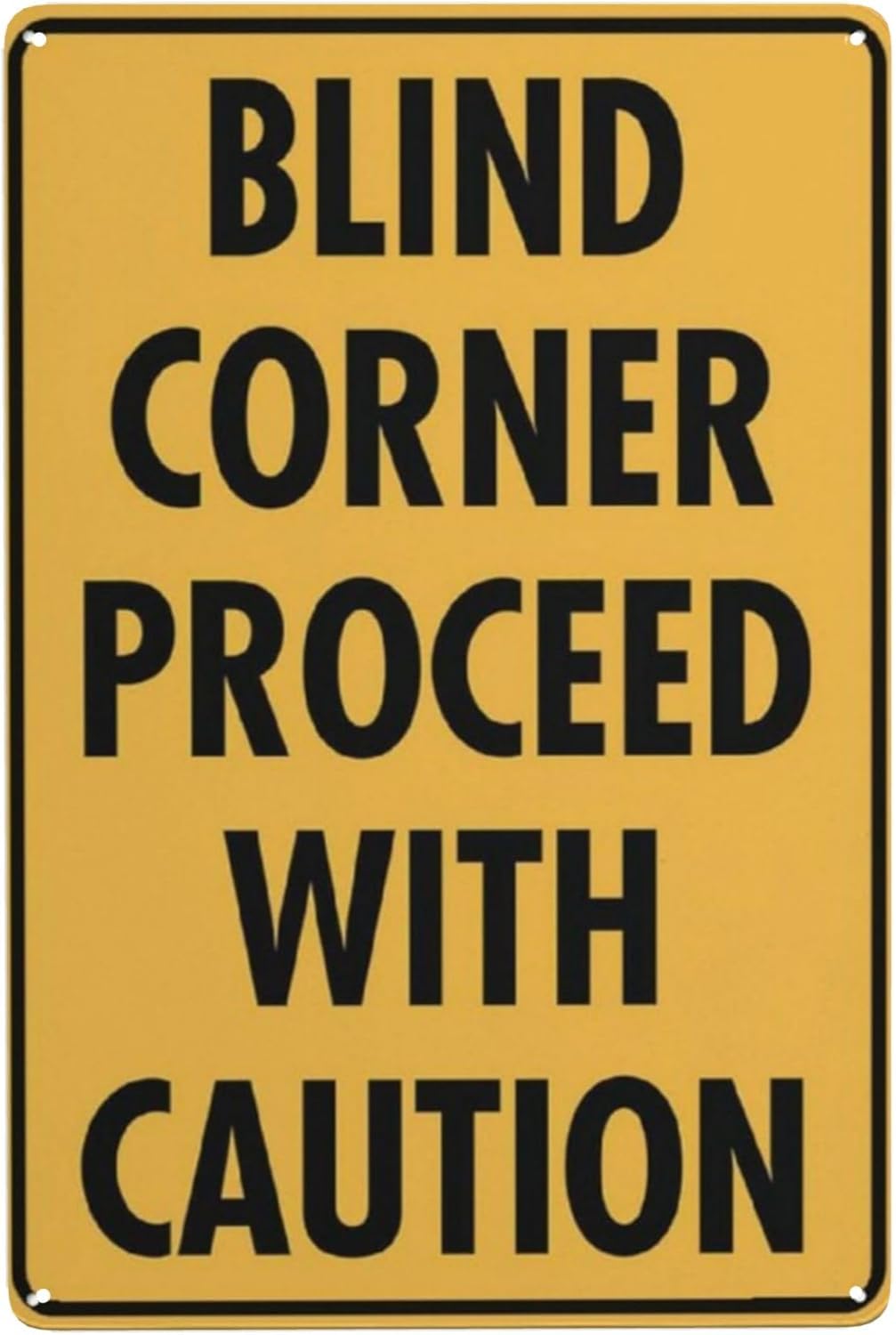 Bdeyfg Colour5 Blind Corner Proceed With Caution Metal Sign Aluminum Warning Tin Signs For Outdoor Business Yard Lawn Sign Home Decor 8X12 Inch