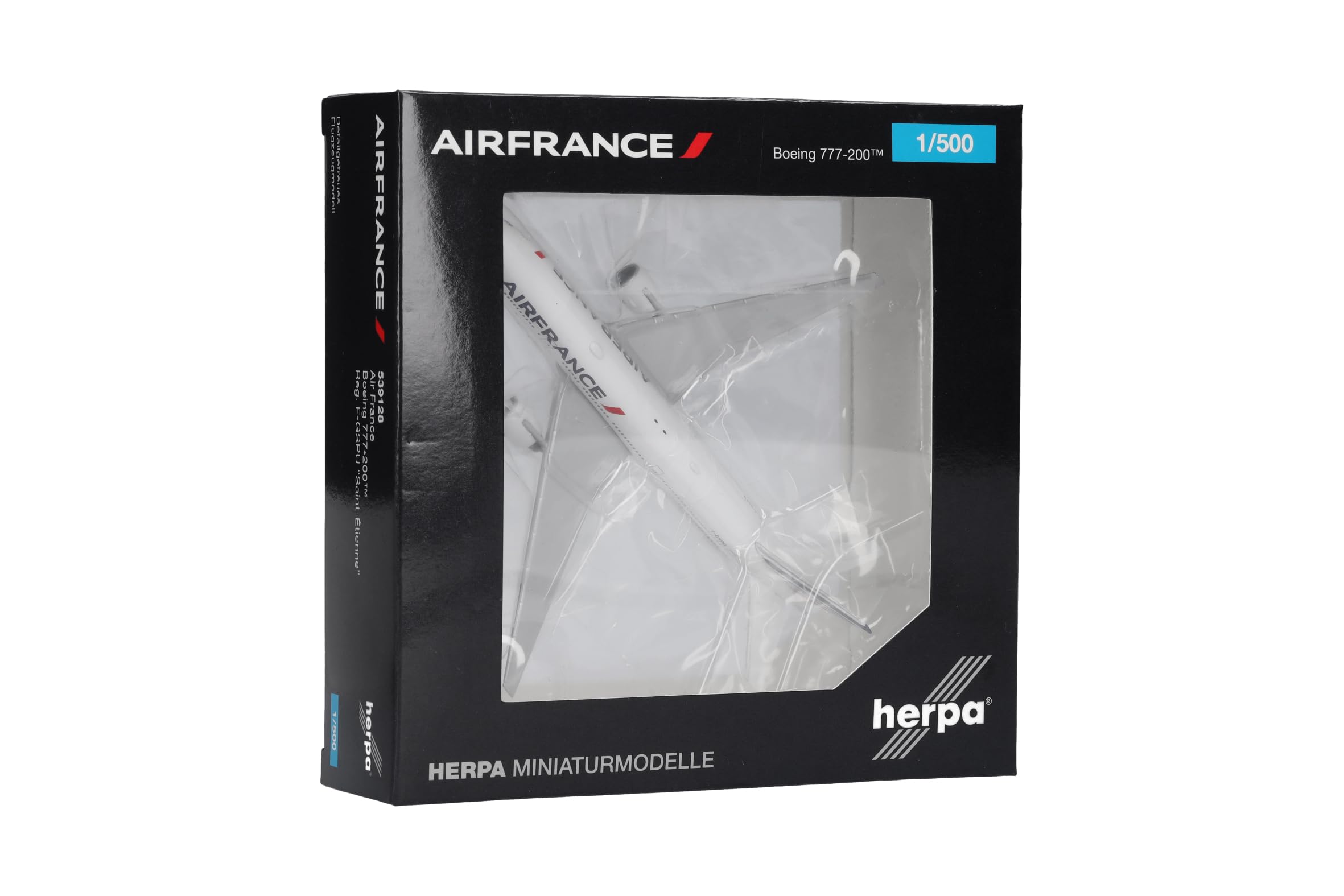 Herpa modellino aereo Air France Boeing 777-200, miniatura in scala 1:500, oggetto da collezione, modello di aereo senza supporto, metallo