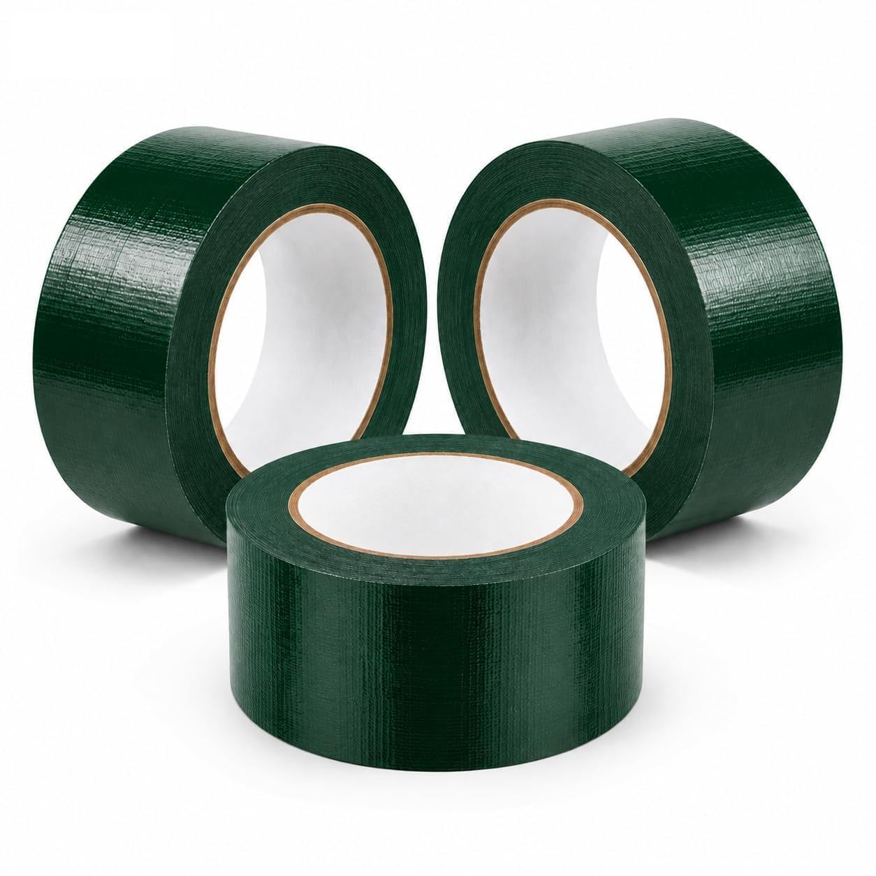 Heavy Duty Duct Tape 48mm x 50m – Strong Waterproof Cloth Repair Tape for Packaging, Sealing, DIY, Home, Garden & Construction (GREEN, 3 Rolls)