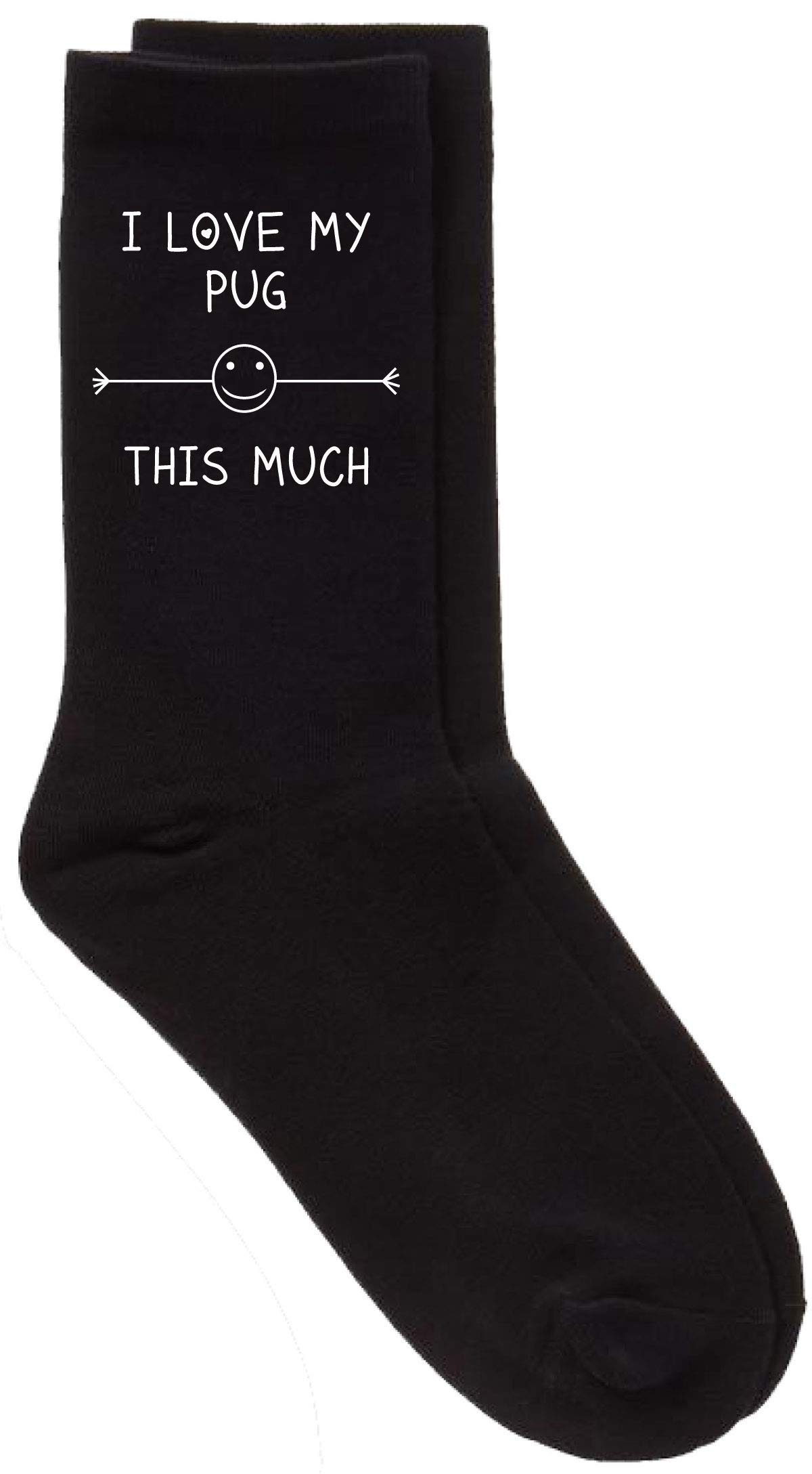 I Love My Pug This Much Socks Mens Black Sock Pet Present Dog