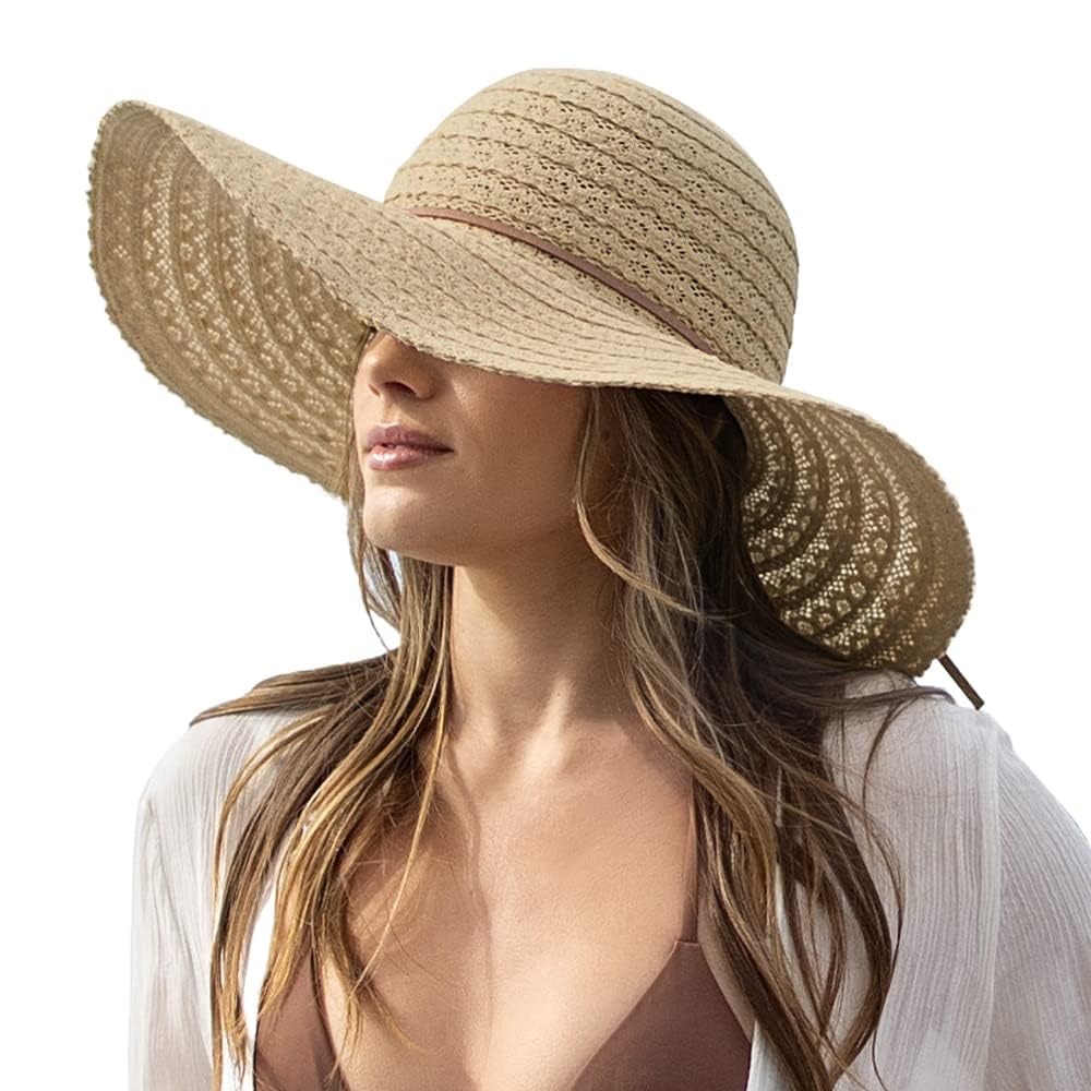 JS LifeStyleSun Beach Hats Women, Floppy Summer Hats with Wide Brim, Packable Sunhat for Women Foldable