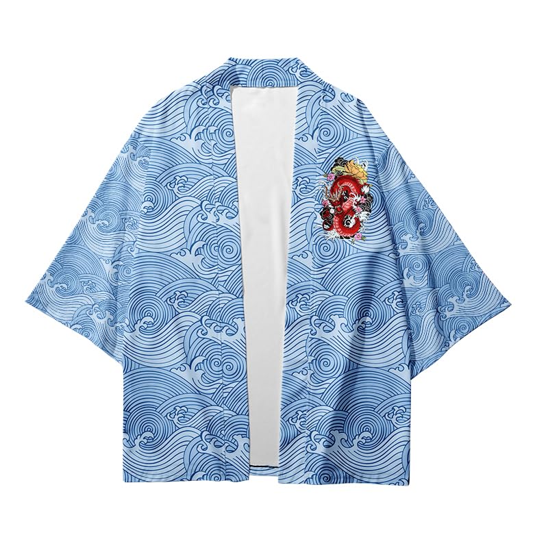 Image of LAI MENG FIVE CATS Women's Summer Cardigan Lightweight Kimono Floral Print Loose Cover up Casual Tops