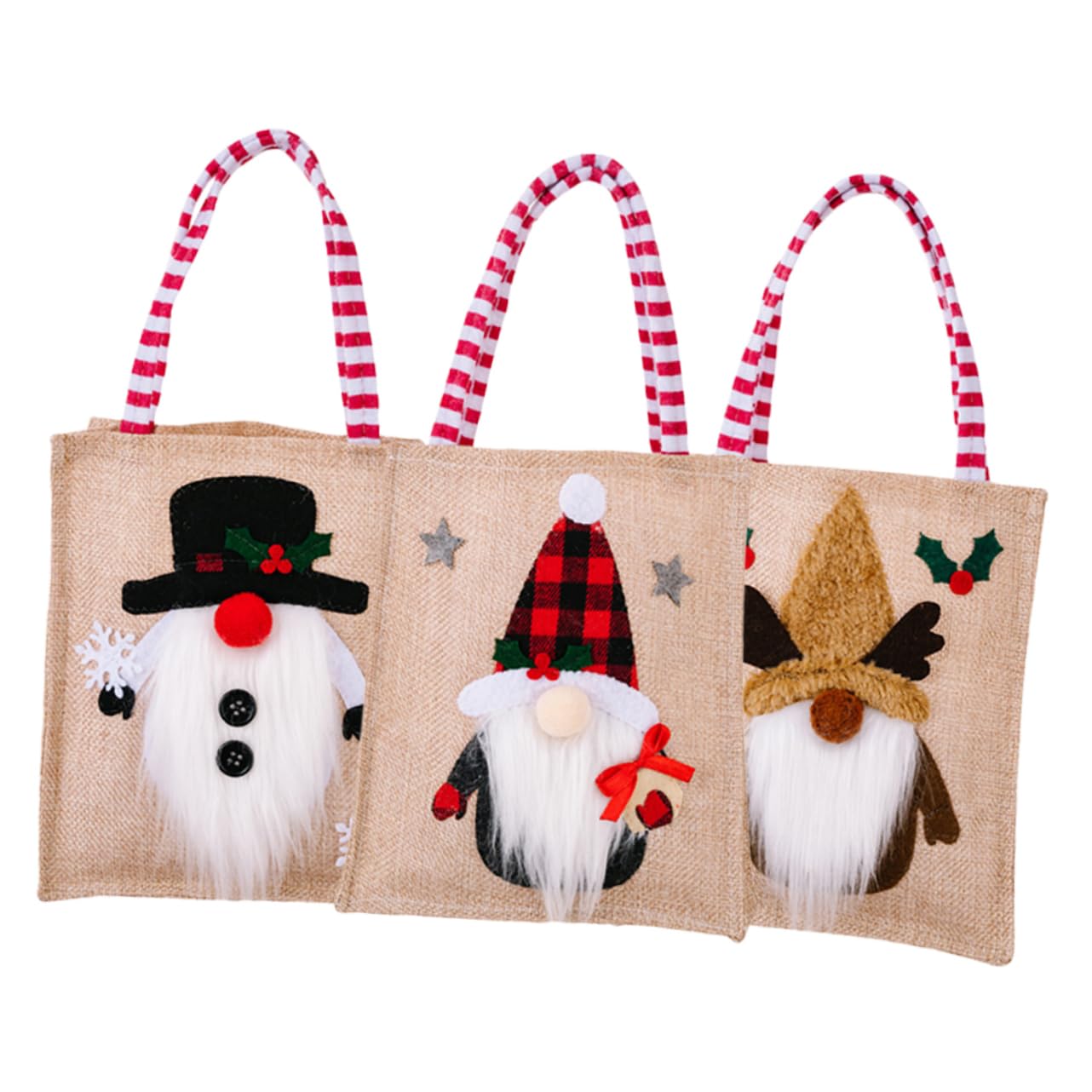 FRCOLOR 9pezzi Sacchetti Natalizi Di Natale Design Gnomi Sacchetti Per Caramelle e Regali Per Decorazioni Festive e Confezioni Di Cioccolatini Riutilizzabili e Versatili