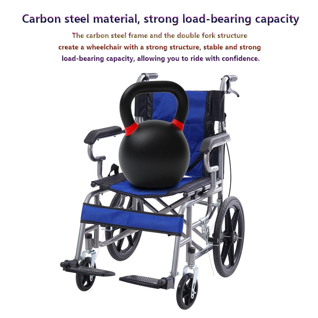 Silla De Ruedas Plegable,Sillas De Ruedas Plegable Ligera De Paseo para Ancianos,Sillas De Ruedas para Adultos,Reposapiés Abatibles Y Extraíbles A