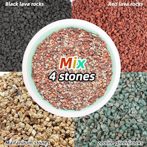 Image of 45lb Mix Lava Rocks for Plants in Door -Gravel Pebbles for Bonsai Succulent Cactus Potting Soil and Vase Fillers, Fairy Gardening,Top Dressing