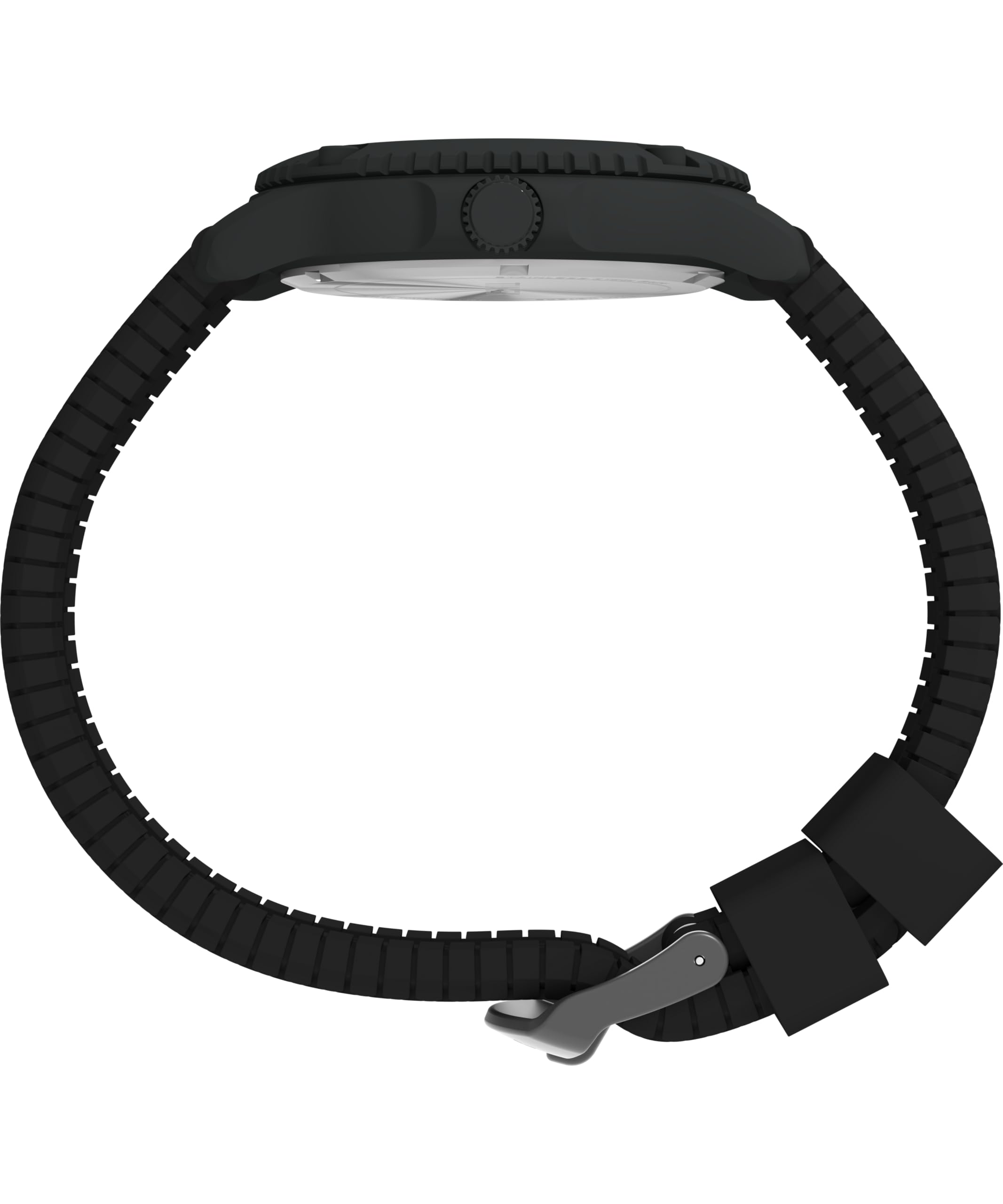Timex Męski zegarek kwarcowy Expedition Timber 42 mm - czarny silikonowy pasek z czarną tarczą i etui TW4B34800