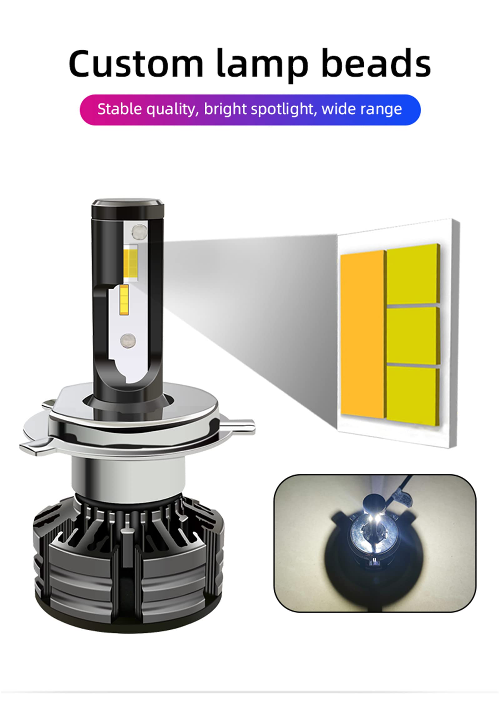 Bombillas LED Para Faros Delanteros, LED 3000K 6000K 4300K Faros Delanteros Para Automóviles 60W 16000Lm Luces LED Para Faros Delanteros Para Automóviles,H1