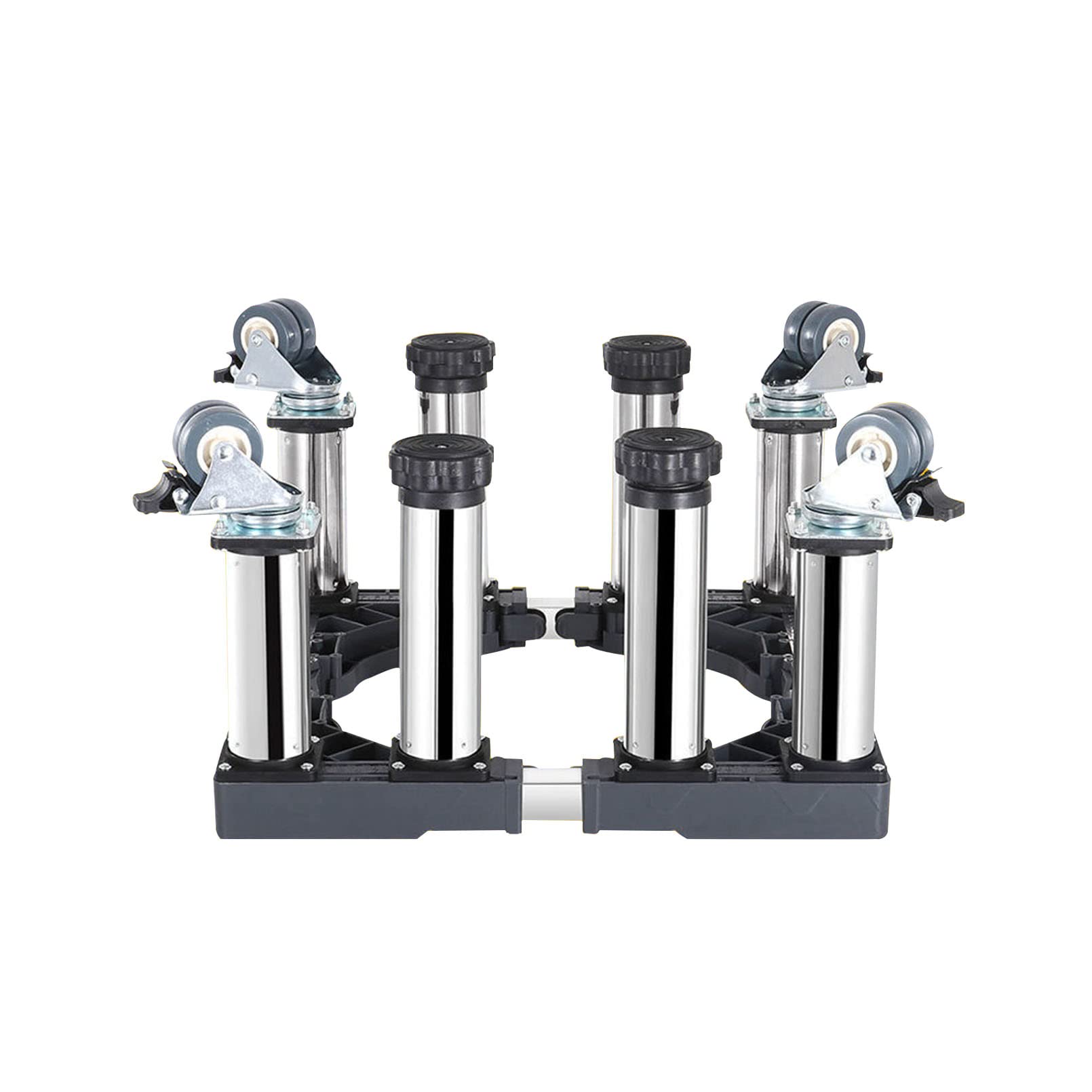 Furniture Movable Base Movable Adjustable Base with 4×2 Locking Wheels Fridge Freezer Trolley total height 10.6 inch Dryer and Ref (4 Legs 4 Wheels 27